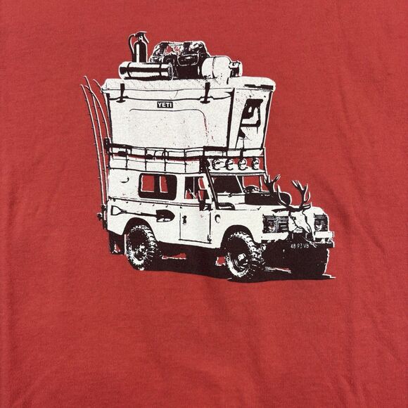 Yeti Offroad Camping Adventure Vehicle T Shirt Mens L Red NWOT Short Sleeve - Picture 2 of 7